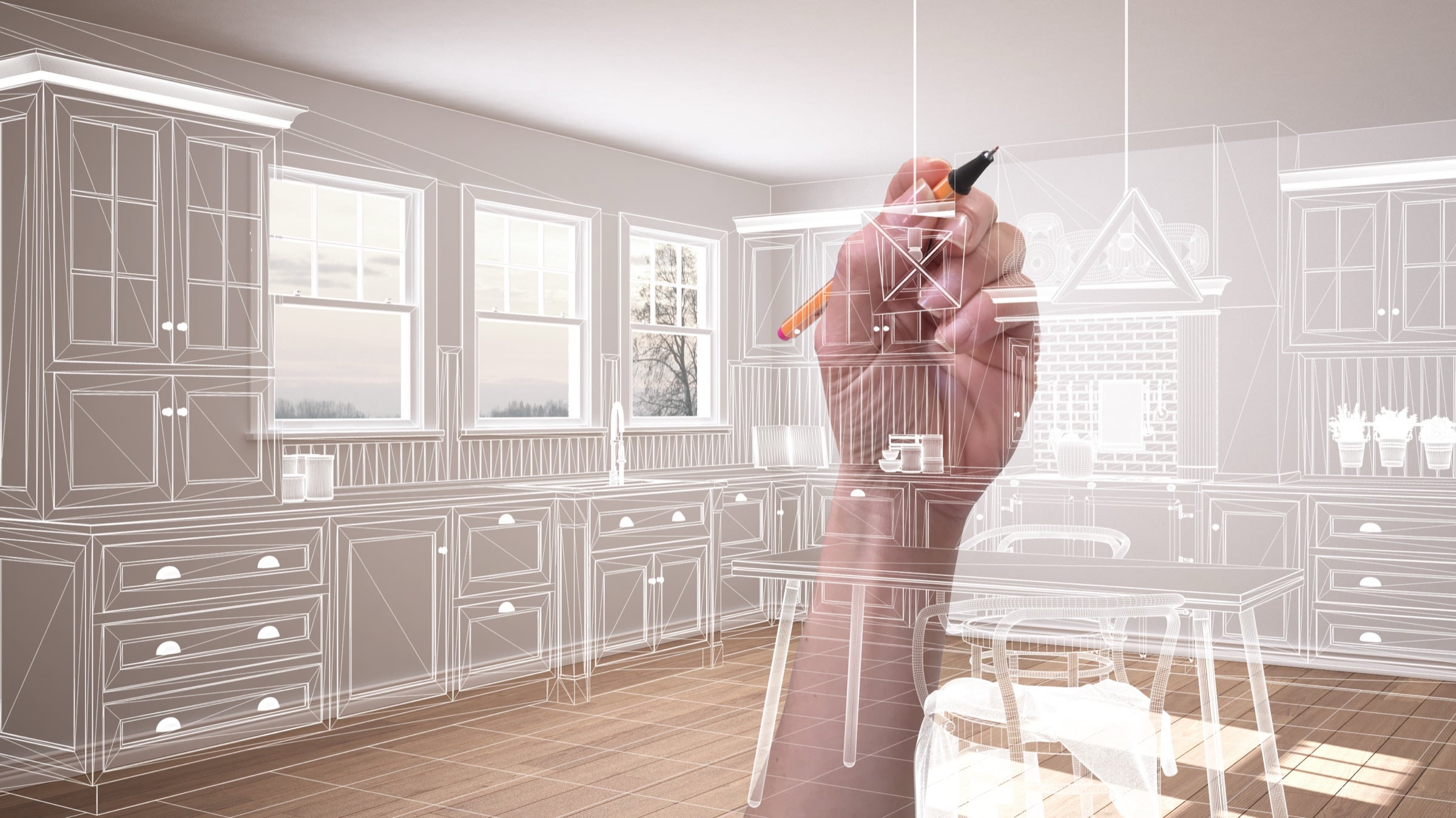 Kitchen scope and layout planning sketch — iHome Built