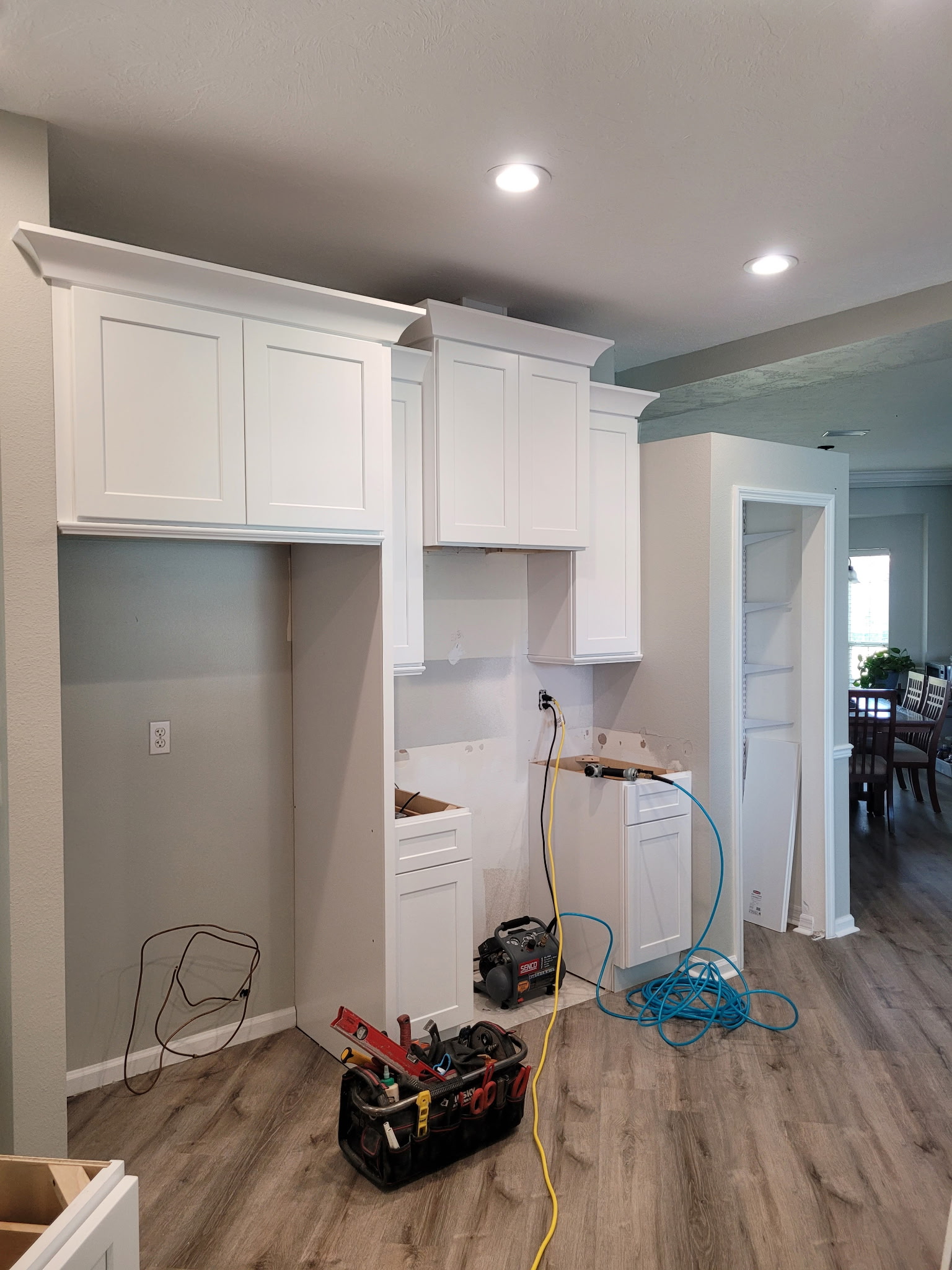 White cabinet install