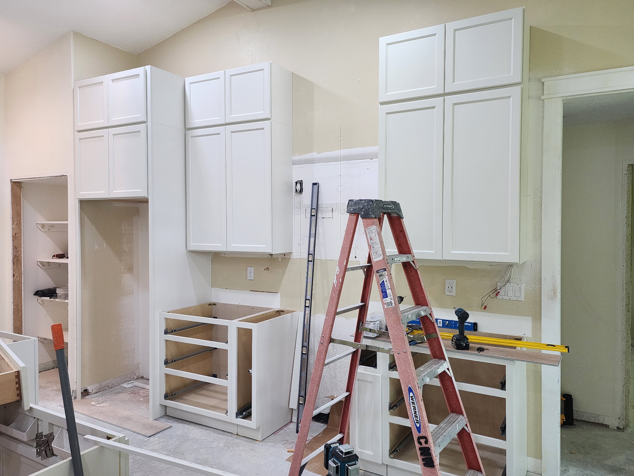 White cabinet ladder view