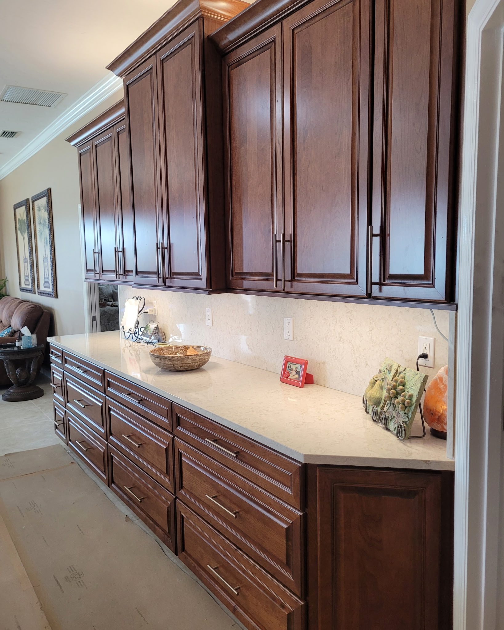 Classic wood cabinet run