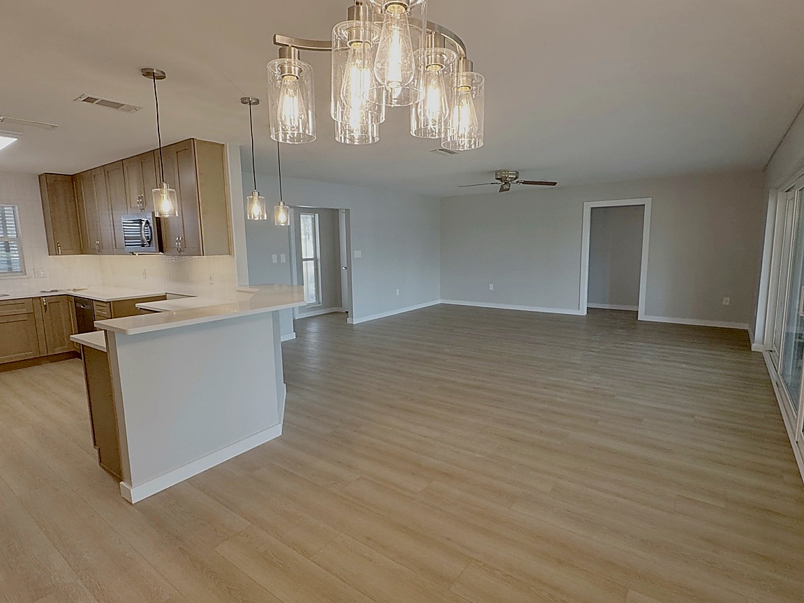 Open kitchen and dining