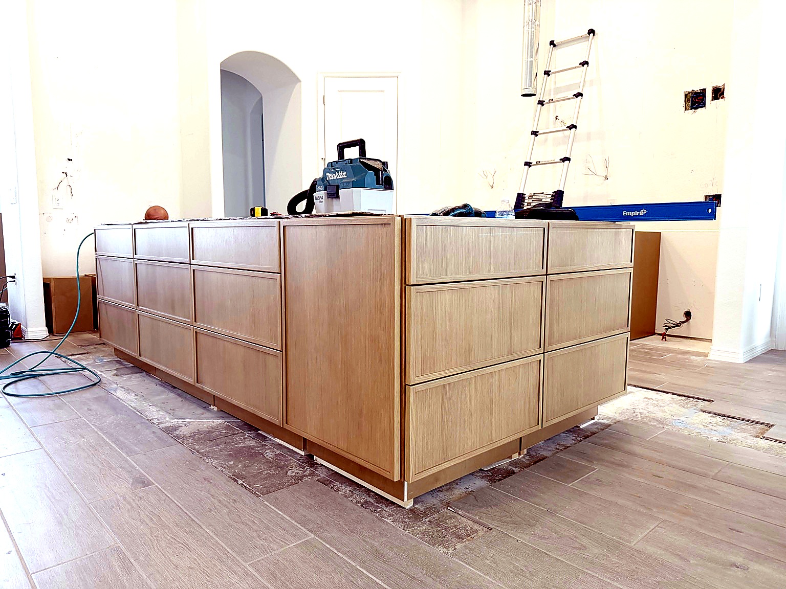 Wood cabinet install